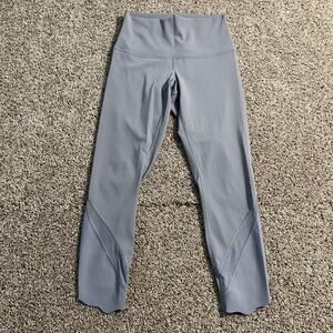 Lululemon Pants Womens 6 Purple High Rise Mesh Panel Scallop Hem‎ Yoga Athletic